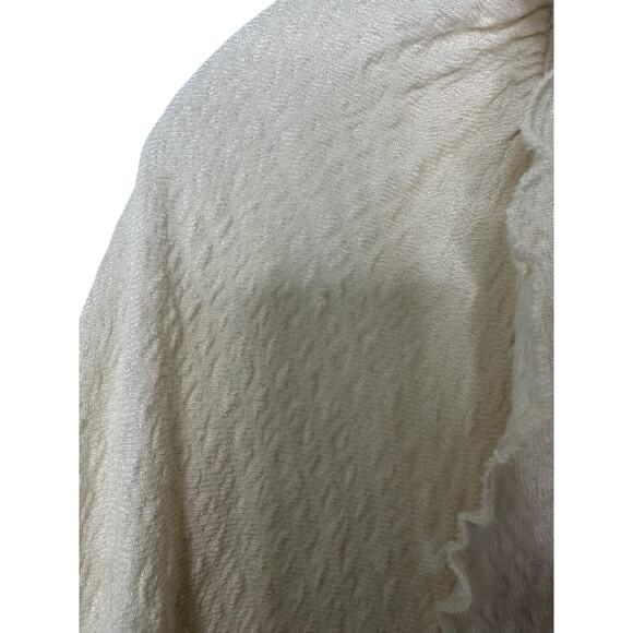 Free People White Ruffle Front Boho Square Neck Long Sleeve Blouse Size XS - Picture 6 of 12